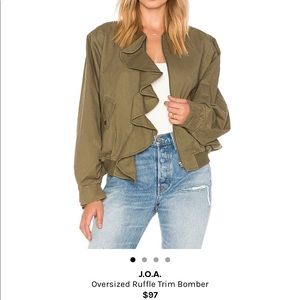 JOA ruffle bomber jacket